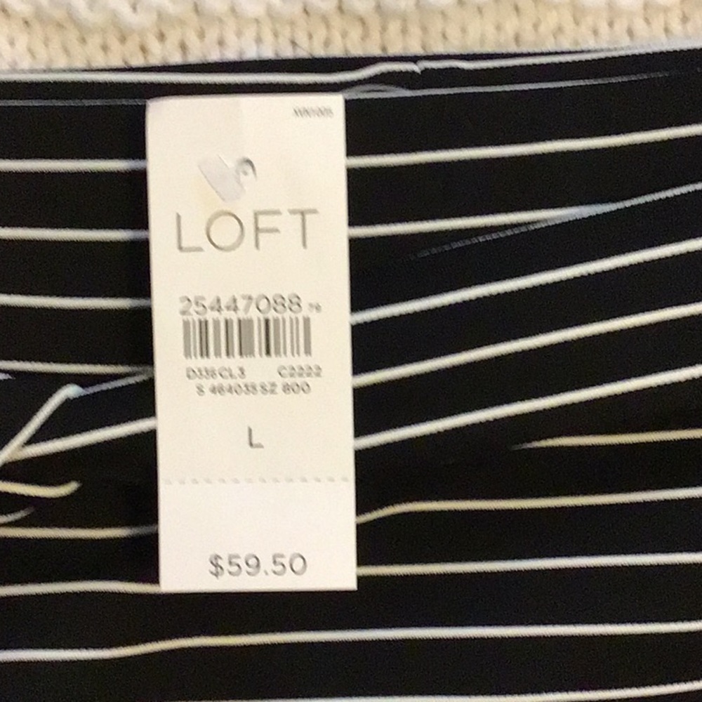 Loft Striped Tie Waist Pencil Skirt - Picture 5 of 5